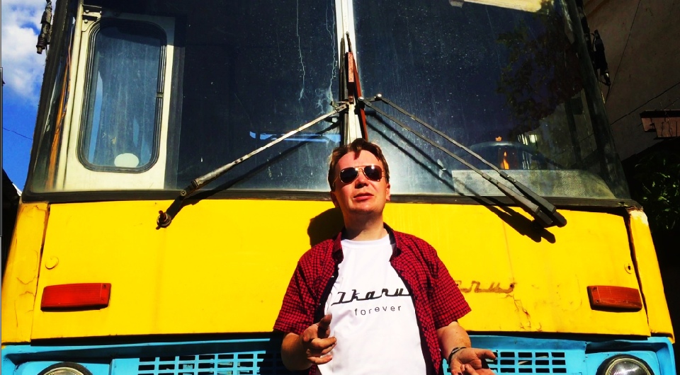 Jeff Stevens actually enjoys his Ikarus 266 bus